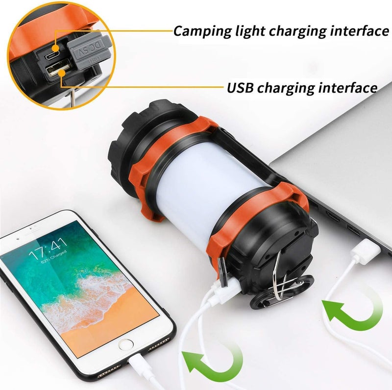 AlpsWolf Camping Lantern Rechargeable , Camping Flashlight 4000 Capacity, 6 Modes, IPX4 Waterproof, Led Lantern Camping, Hiking, Outdoor Recreations, Orange 1 Pack - Image 5